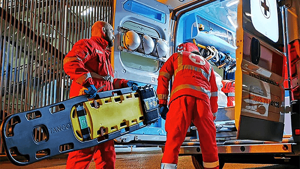 EMS workers with Tango
