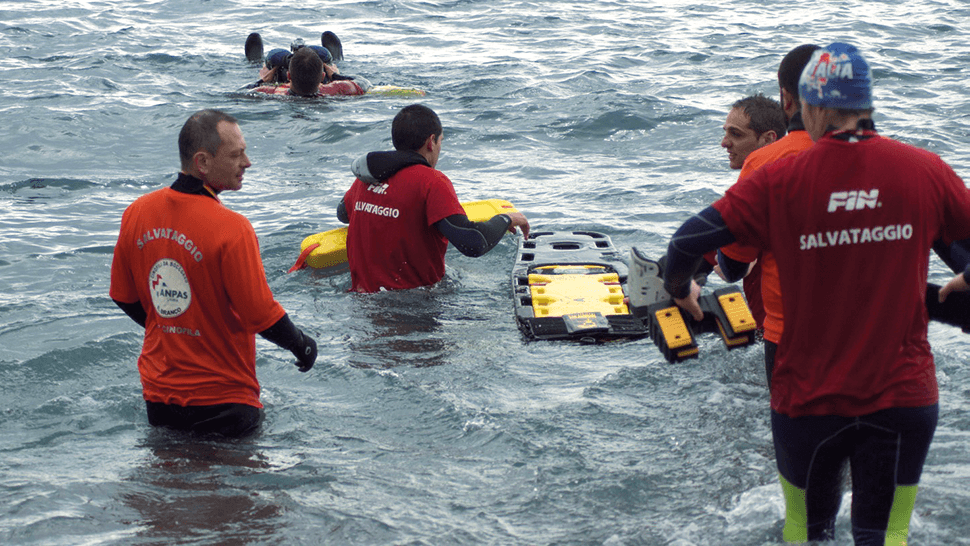 Spencer Baby Go in a water rescue simulation