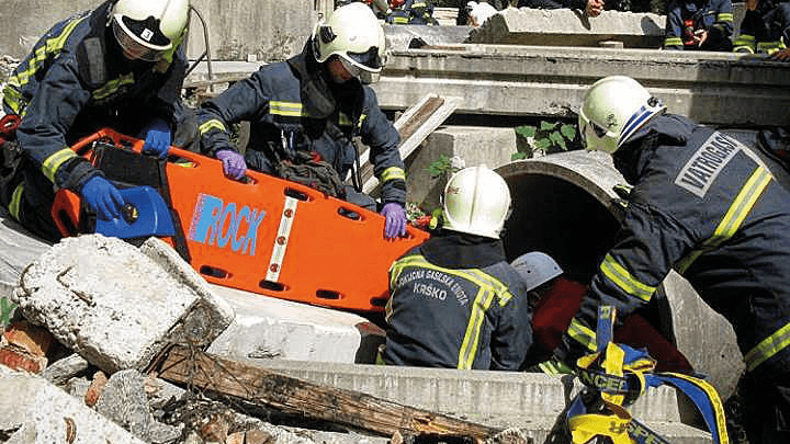 Rock and straps in Nepal Earthquake Rescue