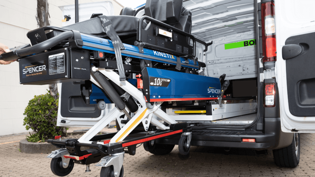 Powered Stretcher in Ambulance