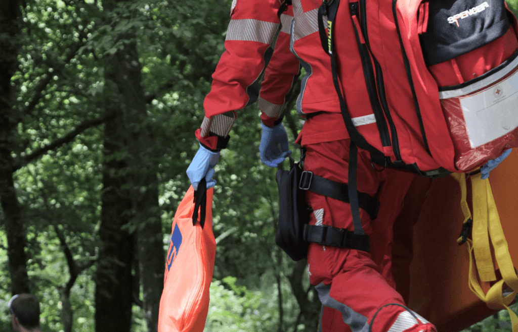 Paramedic in emergency scenario